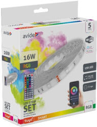 Avide Led Szalag Bliszter 12V 16W Rgb 5M Tuya - Zene Vez. + Ir Távirányító (ALSB5050RGBTUYA44-5M)