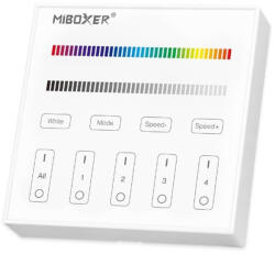 AVIDE Led Szalag 12-24V Rgb+W 4 Zónás Rf Beépíthető /Ac180-240V/ Érintőpaneles Távirányító (ABLS12VTPRRGBW-RFC-4Z)