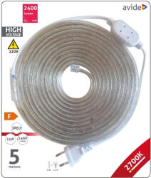 Avide Led Szalag Bliszter 220V 24W Smd3528 60Led 2700K Ip67 5M (ABLSBL-220V-3528-60WW67)