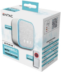 Avide Entac Hálózati Ajtócsengő, Elemes IP44 Adókészülékkel 1xCR2032 Tart (EDB-AC-44)