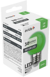 Avide Dekor Led Fényforrás G45 1W E27 Zöld (ABDLG45-1W-G) - lumtech