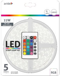 Avide Led Szalag Bliszter 12V 7.2W Smd5050 30Led Rgb Ip65 5M (ABLSBL12V5050-30RGB65) - lumtech