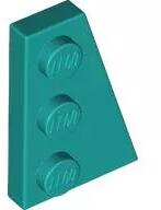 LEGO® 43722c39 - LEGO sötét türkiz lap 3 x 2 méretű, lecsapott, jobbos (43722c39)