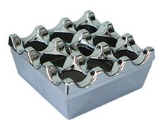 Horecano Ветроустойчив алуминиев пепелник квадрат 8x8xh4cm ХРОМ (0191543)