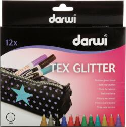 Darwi Tex Fabric Glitter Marker Set Комплект маркери за текстил 12 x 6 ml (<![CDATA[DA0140012K01C]]>)
