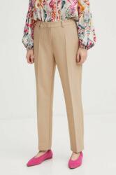 Medicine pantaloni femei, culoarea bej, drept, medium waist ZPYH-SPD501_08X