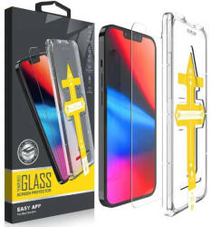 Apple iPhone XR / 11, Kijelzővédő fólia, ütésálló fólia (az íves részre NEM hajlik rá! ), Tempered Glass (edzett üveg), segéd kerettel, Wooze Gorilla Glass, Clear - tok-shop