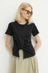 Sisley pamut póló női, fekete - fekete M - answear - 11 990 Ft