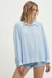 ANSWEAR pamut ing női, galléros, relaxed - kék S/M - answear - 10 990 Ft