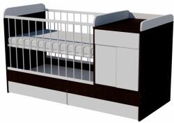  Bogi Duo 3in1 baba kombi kiságy 120×60 cm ágyneműtartóval - Wenge/fehér