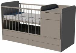 Kinder Mobel Bogi Uno 3in1 baba kombi kiságy 120×70 cm ágyneműtartóval - Szürke