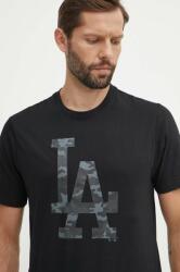 47 brand pamut póló MLB Los Angeles Dodgers fekete, férfi, nyomott mintás, BB012TEMECH608510JK - fekete S