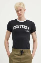 Converse pamut póló fekete, nyomott mintás, 10026365-A02 - fekete M