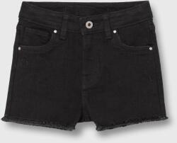 Pepe Jeans gyerek farmer rövidnadrág A-LINE SHORT HW JR fekete, sima, állítható derekú - fekete 128