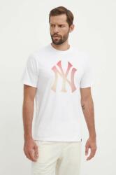 47 brand pamut póló MLB New York Yankees fehér, férfi, nyomott mintás, BB017TEMECH618798WW - fehér S