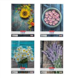 Herlitz Spirálfüzet A4, 70 lapos Flower vonalas