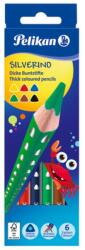 Herlitz Színes ceruza / 6 szín, vastag, Silverino
