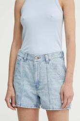 Levi's farmer rövidnadrág CARPENTER SHORT női, sima, magas derekú, A8719 - kék 25