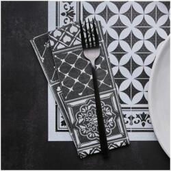 Mapelor Textúrált szalvéta 33x40 cm 1/8 hajtás 50 lap/csomag - Cordoba fekete