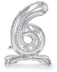 PartyDeco Balon din folie în picioare 6 argintiu 70 cm