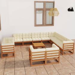 vidaXL Set mobilier grădină cu perne 13 piese maro miere lemn pin (3077012) - maryon