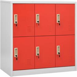 vidaXL Dulap vestiar, gri deschis și roșu, 90x45x92, 5 cm, oțel (336438) - maryon Dulap arhivare