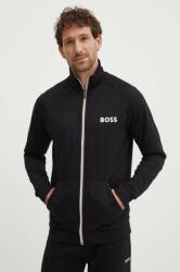 HUGO BOSS pamut pulóver otthoni viseletre fekete, nyomott mintás, 50521768 - fekete S