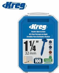 Kreg Tool Винтове за дърво 1, 25 (32 мм), Blue-Kote покритие 100 бр. груба резба - Maxi-Loc / Kreg SML-C125B-100 / (Kreg SML-C125B-100)