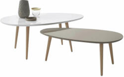 Asztal szett, fehér/szürke, DOBLO (0000266709)
