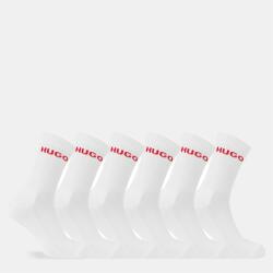 Hugo Чорапи Hugo Mens HUGO Ribbed Logo 6-Pack Crew Socks - White 100