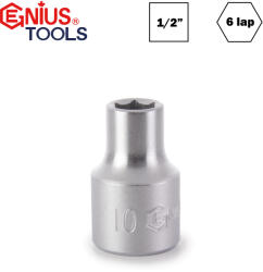 Genius Tools Dugókulcs - crowafej 1/2" 6 lap normál 10 mm Genius (423810)