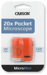Carson Microscop portabil cu breloc, marire 20x, Carson, MicroMini, Orange (N01001247_001)
