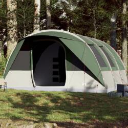 vidaXL 7 személyes zöld vízálló alagút alakú családi sátor (94625) - vidaxl