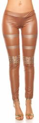  Amiatex Női leggingsz 74546 + Nőin zokni Gatta Calzino Strech, cappucino, S/M