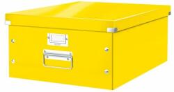 Leitz Cutie depozitare pliabila Leitz WOW Click & Store carton laminat cu capac si maner 36x20x48 cm galben (ESS60450016)
