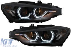KITT Lightning LED DRL Angel Eyes Első Lámpa BMW 3 F30 F31 LCI Sedan Touring (2015-2019) fekete (HLBMF30M3LCI)