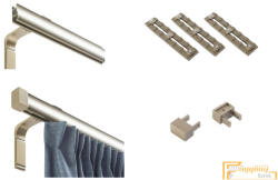  (6 szín 16 méret) Motivo egysoros függöny karnis szett(3méter). Függönytartó karnis mennyezeti tartóval- 03 Royal-bronz