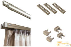  (6 szín 16 méret) Motivo kétsoros függöny karnis szett(3méter). Függönytartó karnis, mennyezeti tartóval - 03 Royal-bronz