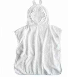 Prosop Poncho cu gluga si urechiuse, 2-6 ani, Alb, Tuxi Brands