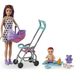Mattel Barbie Skipper bébiszitter baba babakocsival (GXT34) - morzsajatekbolt