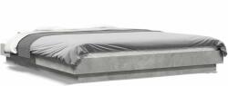 vidaXL betonszürke szerelt fa ágykeret LED-del 150 x 200 cm (3281094) - pepita
