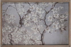 Eurofirany Virágos növényt ábrázoló kézzel festett falikép kerettel 628a Bézs 40x60 cm