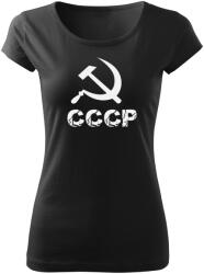 DRAGOWA tricou de damă cccp, negru 150g/m2