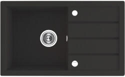 Laveo SRP_711T - LAVEO RINA 1CS 790x480 egymedencés csepptálcás gránit mosogató dugókiemelős szemcsés fekete (SRP_711T)