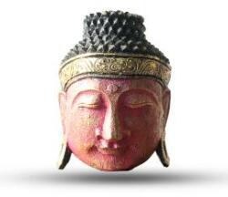 Ancient Wisdom Dekorációs Buddha Fej - 25cm - Piros