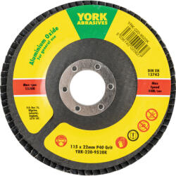 York - 115X22MM AL-OX LAMELLÁS CSISZOLÓTÁRCSA ÜVEGSZÁLAS TÁNYÉRON P40 (YRK2209520K)