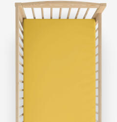 Goldea gyermek pamut lepedő kiságyba - mézsárga 70 x 140 cm