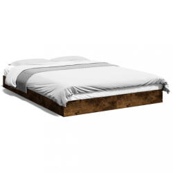 vidaXL füstös tölgy színű szerelt fa ágykeret matrac nélkül 140x200 cm (842025) - balena
