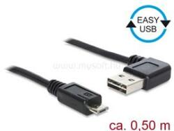 Delock Kábel, EASY-USB 2.0-s A- típusú csatlakozódugó, ívelt bal / jobb > USB 2.0-s Micro-B (DL85163) (DL85163)