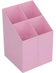 ICO Írószertartó 4 rekeszes négyszögletű műanyag, Ico pasztell rózsaszín (ICO_9570009009) (ICO_9570009009)